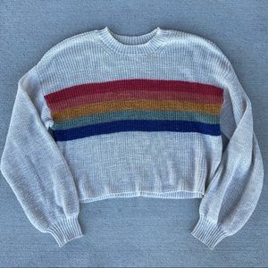 American Eagle Cropped Rainbow Sweater
